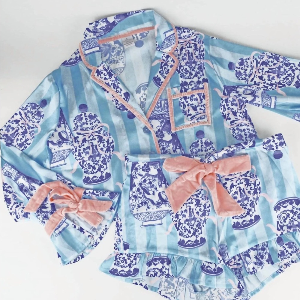 NWT Chic Blue and Pink Women's Pajama Set - Picture 2 of 3